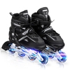 Patins à roues alignées durables à 4 tailles réglables pour enfants et adultes Patins à roulettes en plein air avec plei