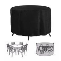Patio Table Cover Garden Round Furniture Dust Cover Collector Shelter Protector Anti-Dust Waterproof