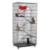 PawGiant Oversized 6 Tier Cat Cage 77" Tall 1-5 Cats w/Hammock,  Cat Bed & 5 Ramp Ladders 5 Platforms 3 Front Door Tray C