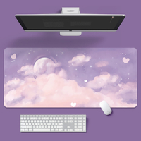 Paysage clavier et tapis de souris violet nuage grand tapis de souris clavier tapis 800*300*2mm/900*400*2mm pour le bure