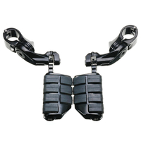 Pédale à pattes réglables avec pied noir,  1, 25 pouce / 32 mm,  à angle long pour Harley-Davidson