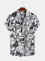 Personnage de dessin animé abstrait respirant à manches courtes chemises décontractées pour hommes femmes