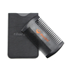 Pince à barbe en bois à double peigne + brosse en cuir pour homme avec sac en cuir anti-statique pour sac à barbe anti-s