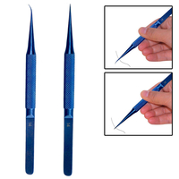 Pince à épiler incurvée droite microchirurgicale titanique anti-magnétique avec 0.15mm