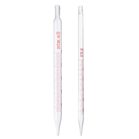 Pipette courte en verre 1/2/3/5/10 ml avec kit de verrerie de laboratoire à échelle et à bulles
