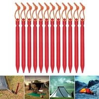 Piquets de clou de tente en alliage daluminium 12PCS piquets avec corde Camping léger extérieur