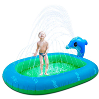 Piscine gonflable de jeu de gazon de jeu de jet deau de dauphin