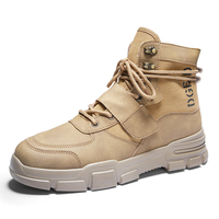 Épissage de tissu en cuir microfibre pour hommes,  chaussures doutillage à la mode,  bottines