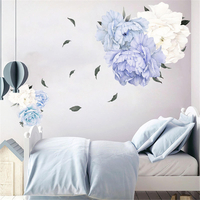 Pivoine fleur Blossom Wall Sticker Art pépinière salon chambre décor à la maison décalque décorations murales