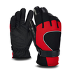 PJ02 Hommes Hiver Coupe-Vent Antidérapant Gants Bande réfléchissante Cuir Patchwork Polaire Chaud