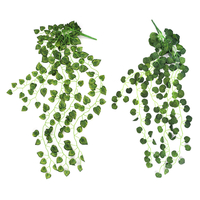 Plantes artificielles de simulation de rotin de feuille verte décorations murales pour la maison