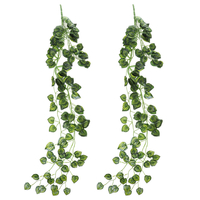 Plantes vertes artificielles suspendues feuilles de vigne de raisin maison jardin décoration de fête murale