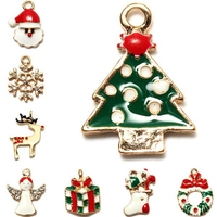 Plaqué or 5pcs modèles multi-Noël Charms pendentifs bijoux bricolage