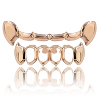 Plaqué or unisexe Hip Hop dents Grill haut bas cire ensemble plaqué or dents lisses outils dentaires