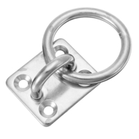 Plaque à oeillets 5 mm 304 en acier inoxydable avec anneau rond Matériel nautique marin