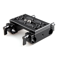 Plaque de montage de trépied de plaque de montage de caméra SmallRig avec rail de serrage de tige de 15 mm pour support
