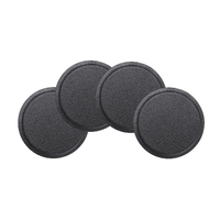 Plaque de métal ronde PU feuille de cuir de surface en cuir noir 4PCS pour support de téléphone de voiture magnétique