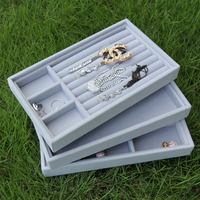 Plateau daffichage de bijoux en velours anneaux boucles doreilles collier organisateur de stockage vitrine