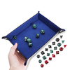Plateau en PU à plis portatifs en PU avec 7 dés polyédriques pour jeux de dés sur table