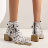 Plus la taille des femmes boucle décor bloc talon bottines courtes