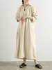 Plus la taille des femmes de couleur pure revers demi manches chemises unies robes maxi avec poche