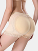 Plus la taille des femmes de couleur unie garniture de dentelle coussinet amovible mince culotte de hanches de levage