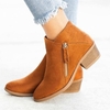 Plus la taille des femmes occasionnels fermeture éclair talon épais bottes simples courtes