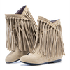 Plus la taille des femmes occasionnels gland en daim talon augmenté bottes courtes