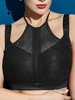 Plus la taille sans fil harnais en dentelle licou push up couverture complète mince soutien-gorge noir G Cup Multi-Ways