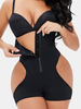 Plus Size Women Cutout Respirant Zip Front Hip Lift Taille haute Body à bretelles Shapewear