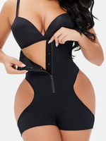 Plus Size Women Cutout Respirant Zip Front Hip Lift Taille haute Body à bretelles Shapewear