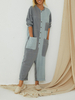 Plus Size Women Hit Color Patchwork Button Combinaison décontractée avec poches
