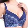 Plus Taille DE Cuir Lace Breathable Push Up Comfy Deep V Thin Bra