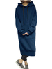 Plus Taille Femme Sweatshirt à Capuche Manches Longues Poches