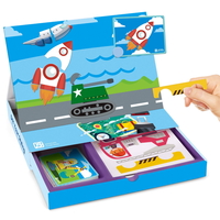 Plusieurs jouets de voiture magnétique boîte de puzzle livre livre éducatif enfants apprentissage cadeau