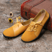 PlusTailleChaussuresàlacetsen cuir pour femmes Soft Chaussures de sport