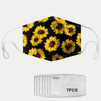 PM2.5 7 pièces joint marguerite joint tournesol impression anti-buée masques anti-poussière
