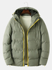 Poche latérale simple de couleur unie pour hommes épaissir les manteaux à capuche chauds