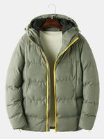 Poche latérale simple de couleur unie pour hommes épaissir les manteaux à capuche chauds