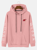 Pochette dimpression de caractères chinois pour hommes Rose Hoodies