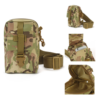 Pochette de rangement en plein air tactique de grande capacité avec fermeture à glissière et bandoulière pour téléphone