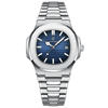 POEDAGAR Classic Business Men Watch Waterproof Luminous Date Quartz Watch Fashion Steel Strap Square Thin Wristwatch for