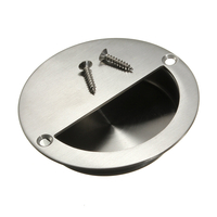 Poignée de porte à tirette encastrée affleurante en acier inoxydable SUS type couvert circulaire avec 2 vis