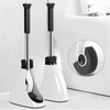 Poignée en acier inoxydable Porte-brosse de toilette Brosses de nettoyage au sol Tête avec base magnétique Ensemble d&3