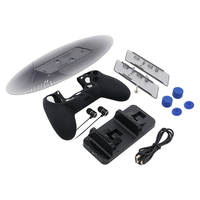 Poignée Silicone Rocker Cover Vertical Stand Kit de console de jeu avec un casque pour PS4 Slim Pro Series