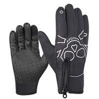 Poignet Hiver Chaud Coupe-Vent En Molleton Doublure Gants Écran Tactile Plein Doigt Alpinisme Ski Gant De Vélo