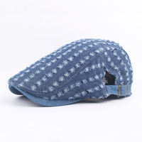 Poils vintage pour hommes Scratch Denim Beret Caps Casual Sunshade Newsboy Flat Hat