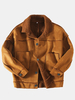 Polaire vintage à manches longues double manteaux pour hommes occasionnels