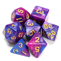 Polyederic Dice Purple & Blue 7 pièces D & D RPG MTG jeu de partie jeu de jouets