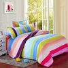 Polyester rayures colorées seul roi de la reine ensemble de literie réactive housse de couette de drap taie